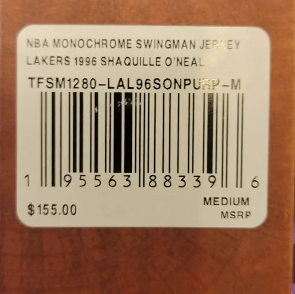 Shaquille O'Neal Lakers Mitchell & Ness Monochrome 96-97 Swingman Jersey Sz M - Picture 8 of 13